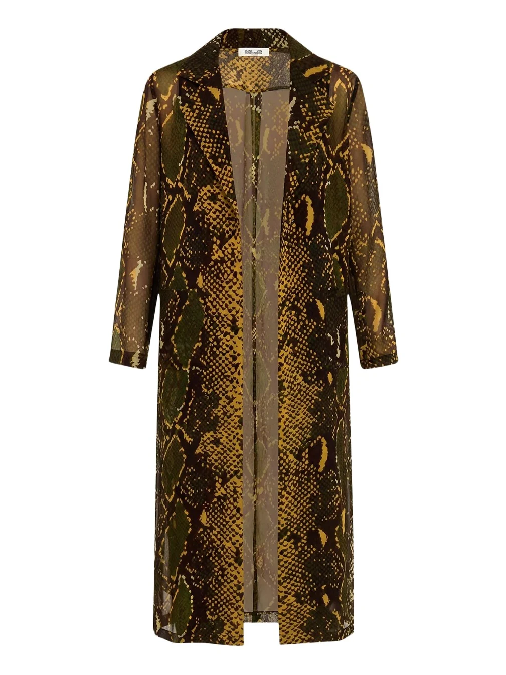 Diane von Furstenberg Vesper Snakeskin-Print Georgette Duster