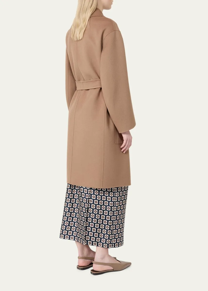 Max Mara Velo Wool Long Wrap Coat | Thumbnail 3