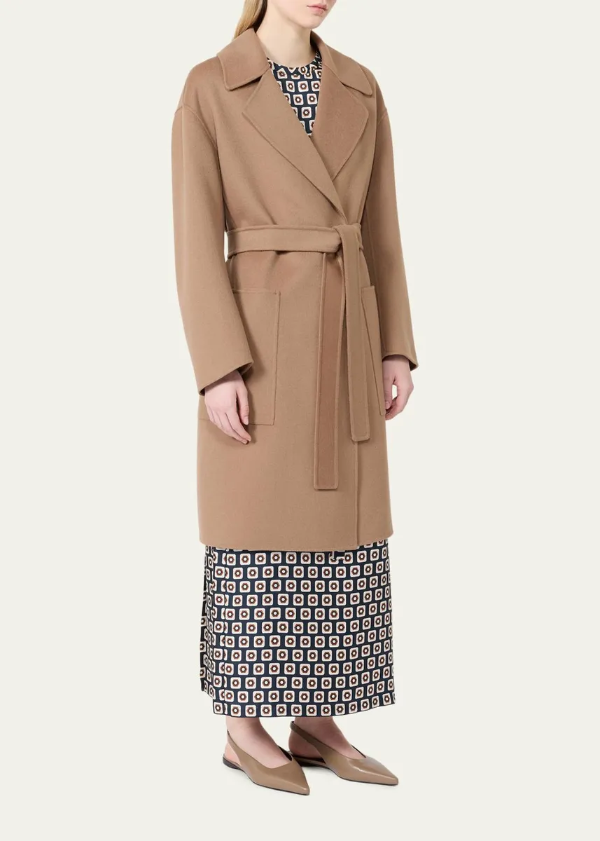Max Mara Velo Wool Long Wrap Coat | Thumbnail 4