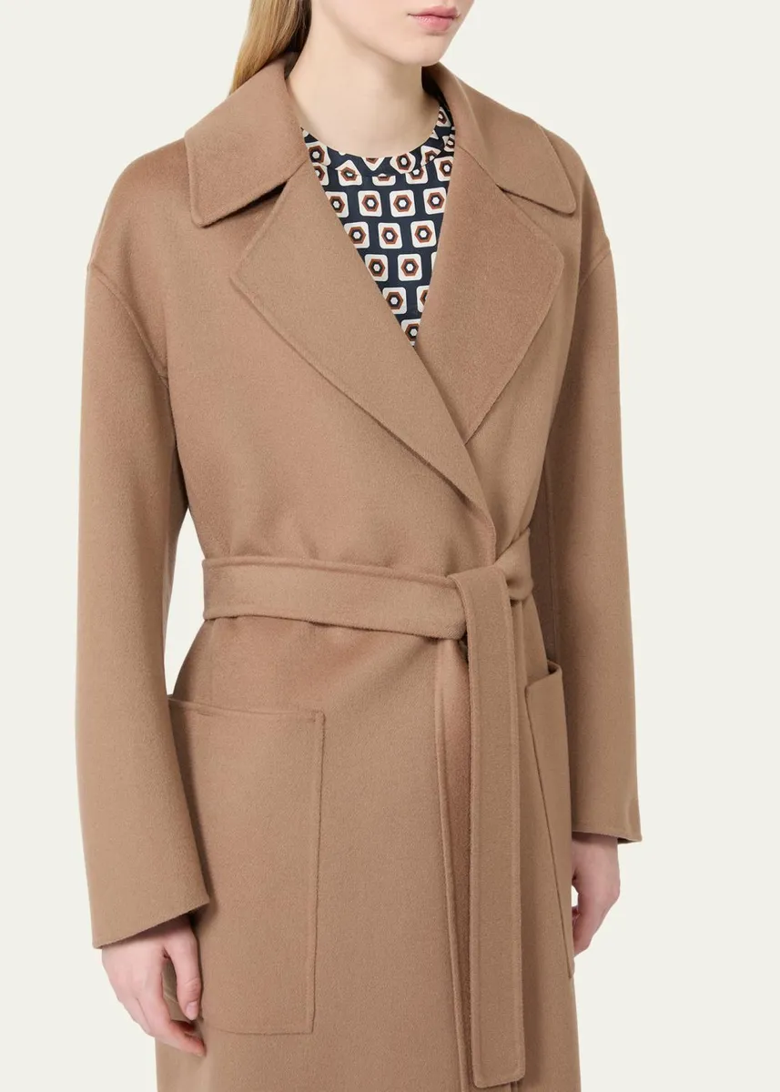 Max Mara Velo Wool Long Wrap Coat | Thumbnail 5
