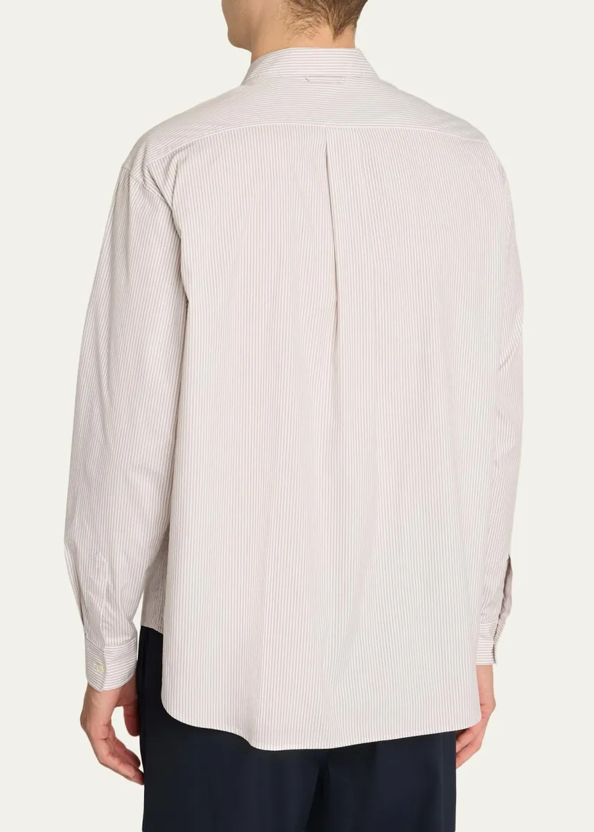 The Row Men's Vanja Cotton Stripe Dress Shirt | Thumbnail 3 The Row Men's Vanja Cotton Stripe Dress Shirt | Thumbnail 3
