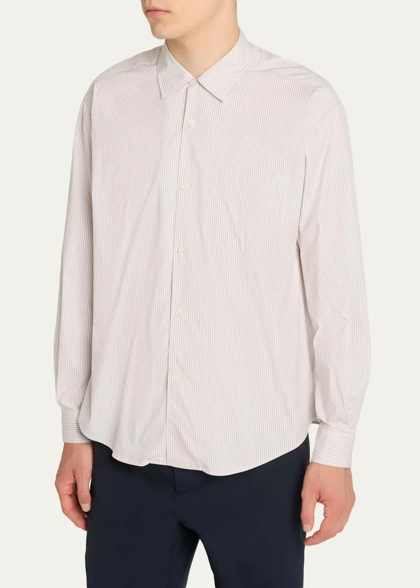 The Row Men's Vanja Cotton Stripe Dress Shirt | Thumbnail 4 The Row Men's Vanja Cotton Stripe Dress Shirt | Thumbnail 4
