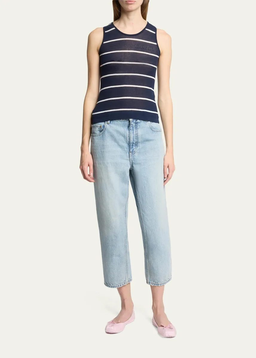 Balenciaga Striped Cotton Knit Tank Top | Thumbnail 2 Balenciaga Striped Cotton Knit Tank Top | Thumbnail 2