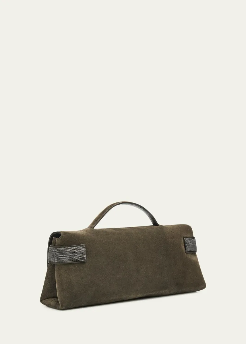 Brunello Cucinelli Essence Suede Top-Handle Bag | Thumbnail 3