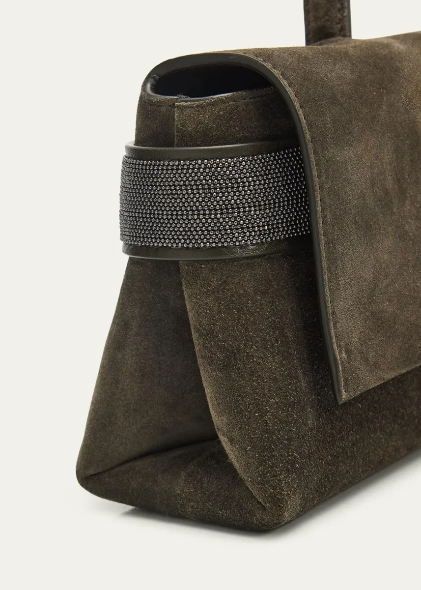 Brunello Cucinelli Essence Suede Top-Handle Bag | Thumbnail 5