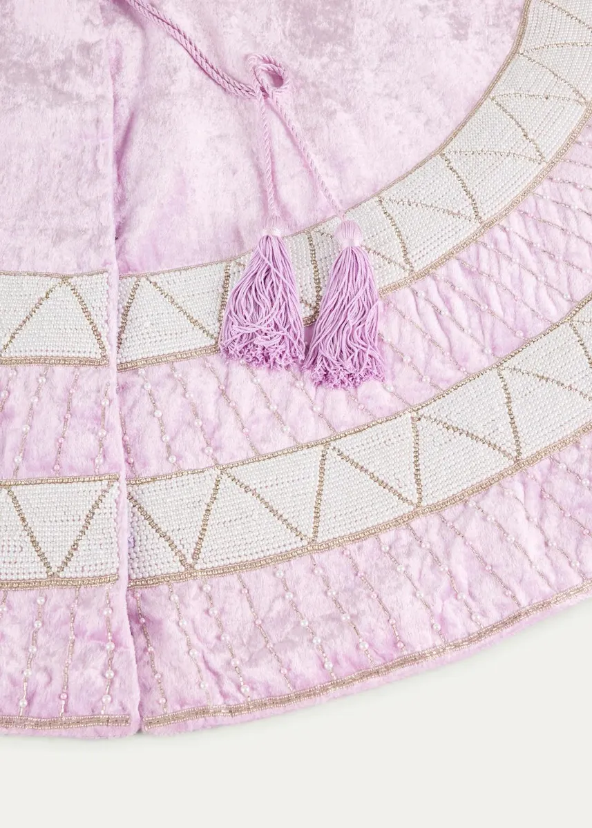 Sudha Pennathur 60" Embellished Silky Velvet Tree Skirt | Thumbnail 2 Sudha Pennathur 60" Embellished Silky Velvet Tree Skirt | Thumbnail 2