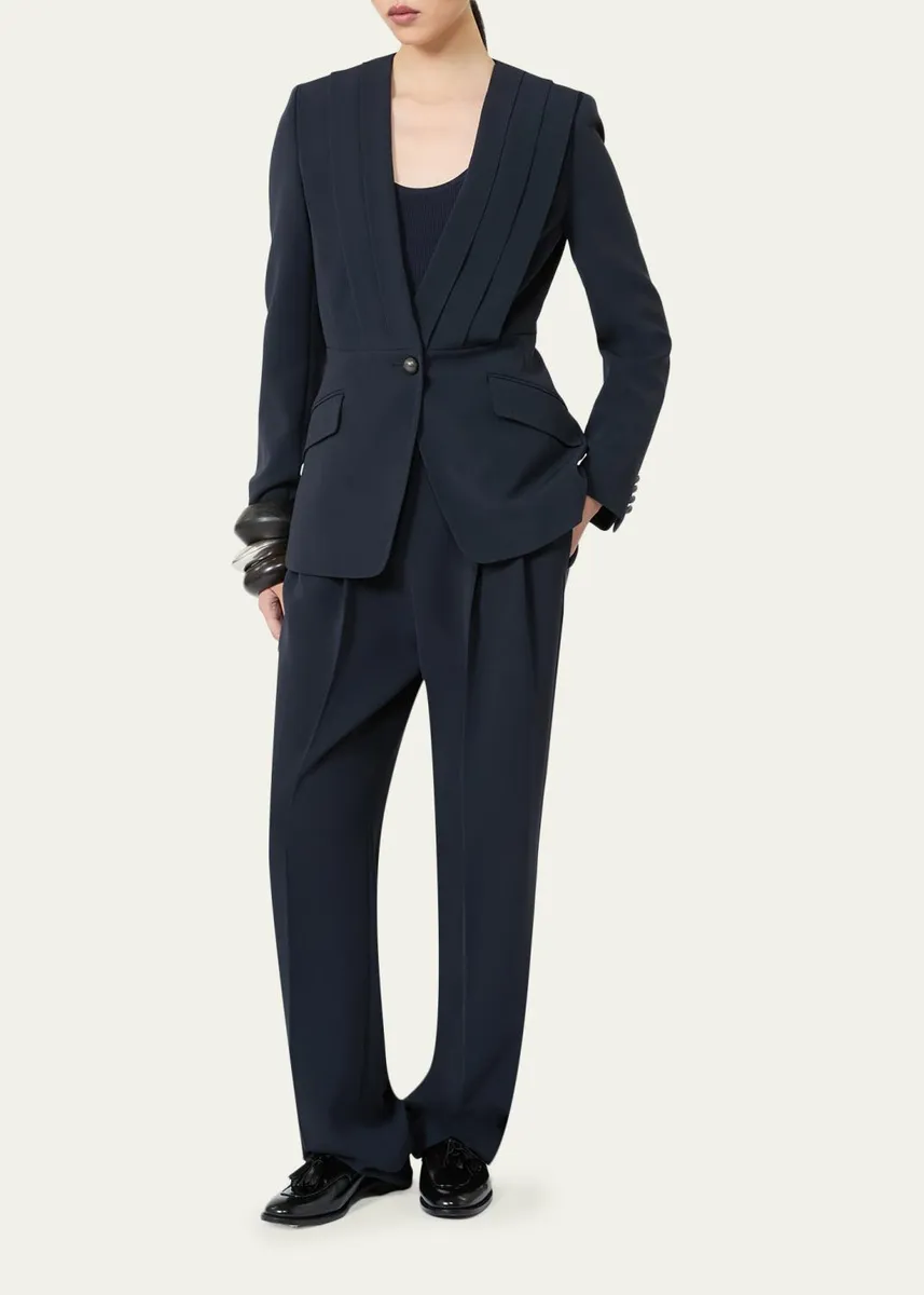 Max Mara Pleated Straight-Leg Trousers | Thumbnail 2