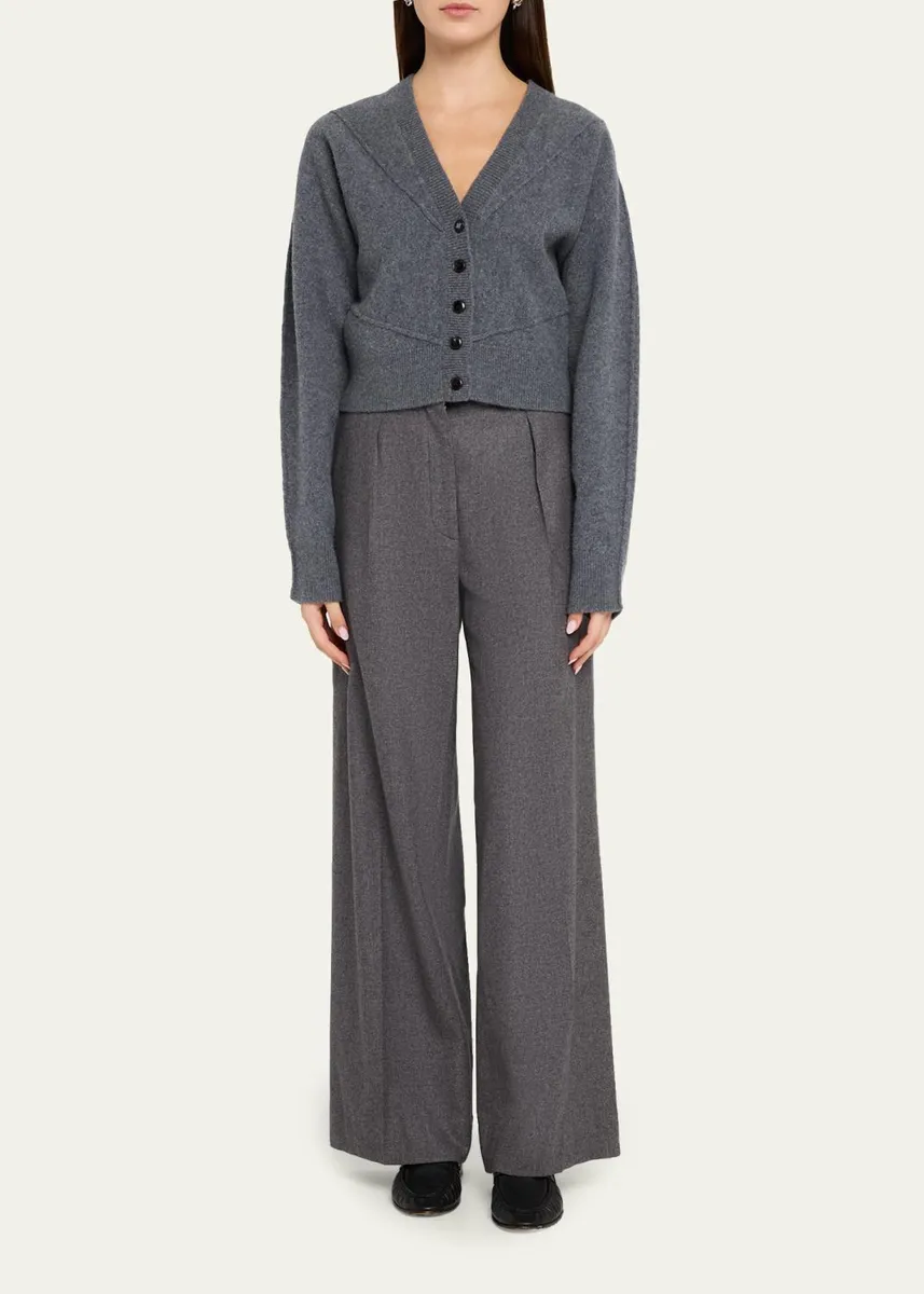 Jason Wu Collection Sculptural Merino Wool Crop V-Neck Cardigan | Thumbnail 2 Jason Wu Collection Sculptural Merino Wool Crop V-Neck Cardigan | Thumbnail 2