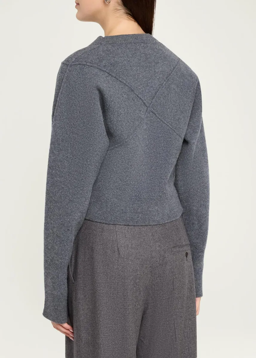 Jason Wu Collection Sculptural Merino Wool Crop V-Neck Cardigan | Thumbnail 3 Jason Wu Collection Sculptural Merino Wool Crop V-Neck Cardigan | Thumbnail 3