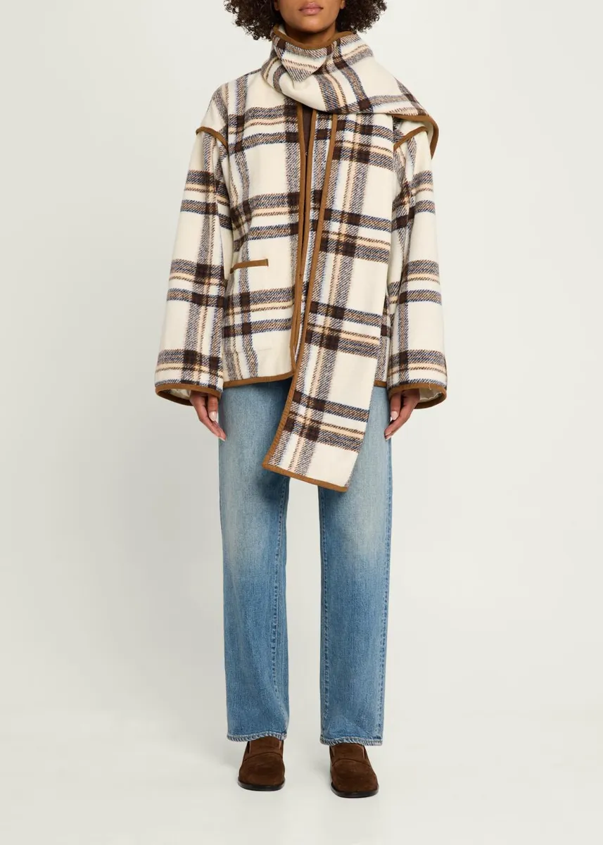 Toccin Greyson Plaid-Print Scarf Jacket | Thumbnail 2 Toccin Greyson Plaid-Print Scarf Jacket | Thumbnail 2