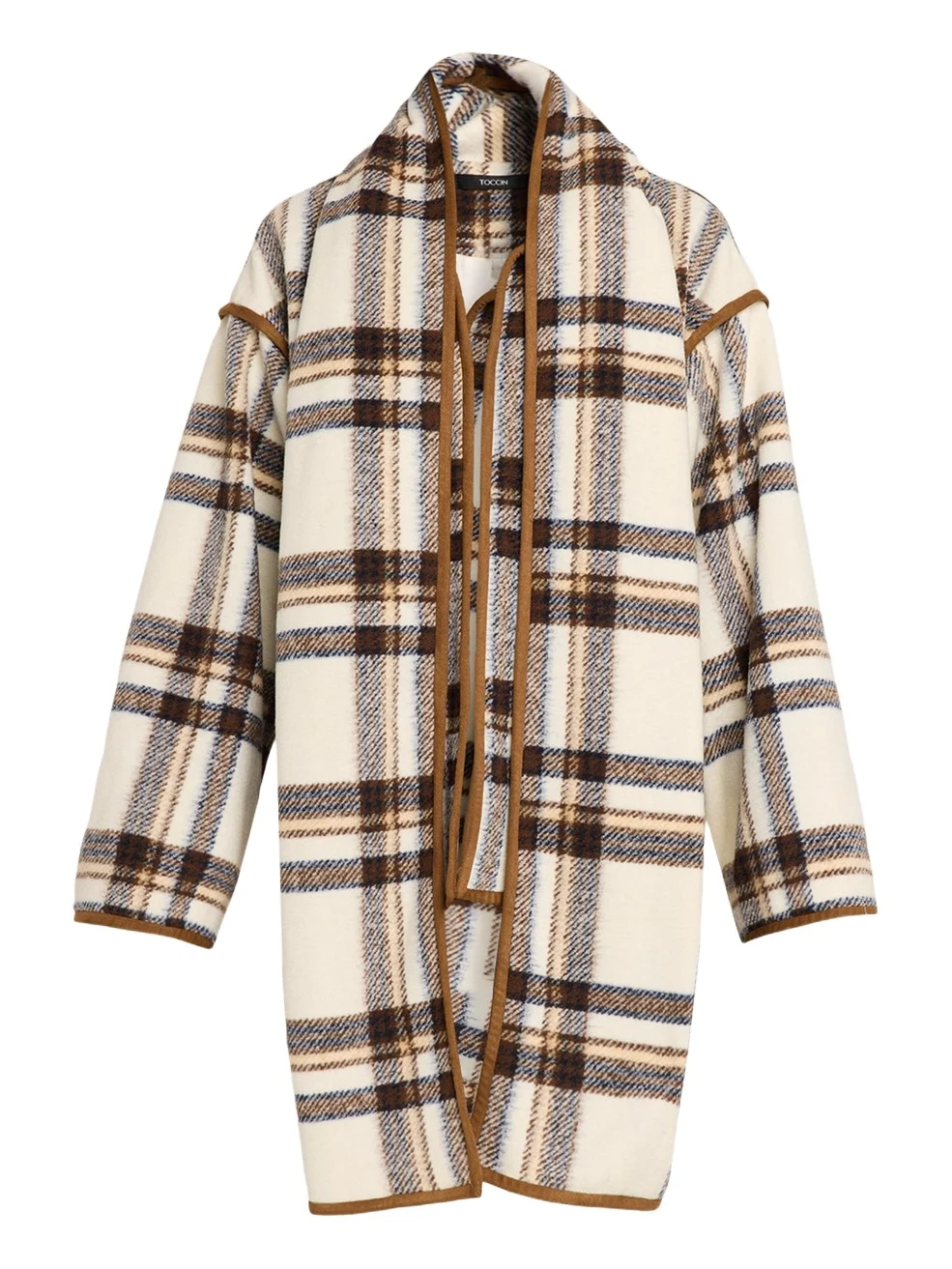 Toccin Greyson Plaid-Print Scarf Jacket