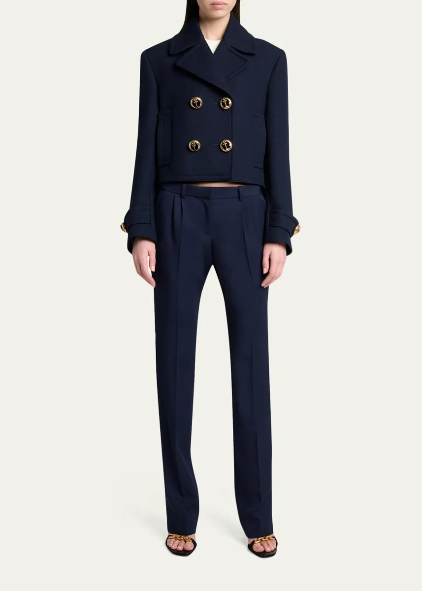 Balenciaga Barathea Wool Crepe Straight-Leg Trousers | Thumbnail 2 Balenciaga Barathea Wool Crepe Straight-Leg Trousers | Thumbnail 2