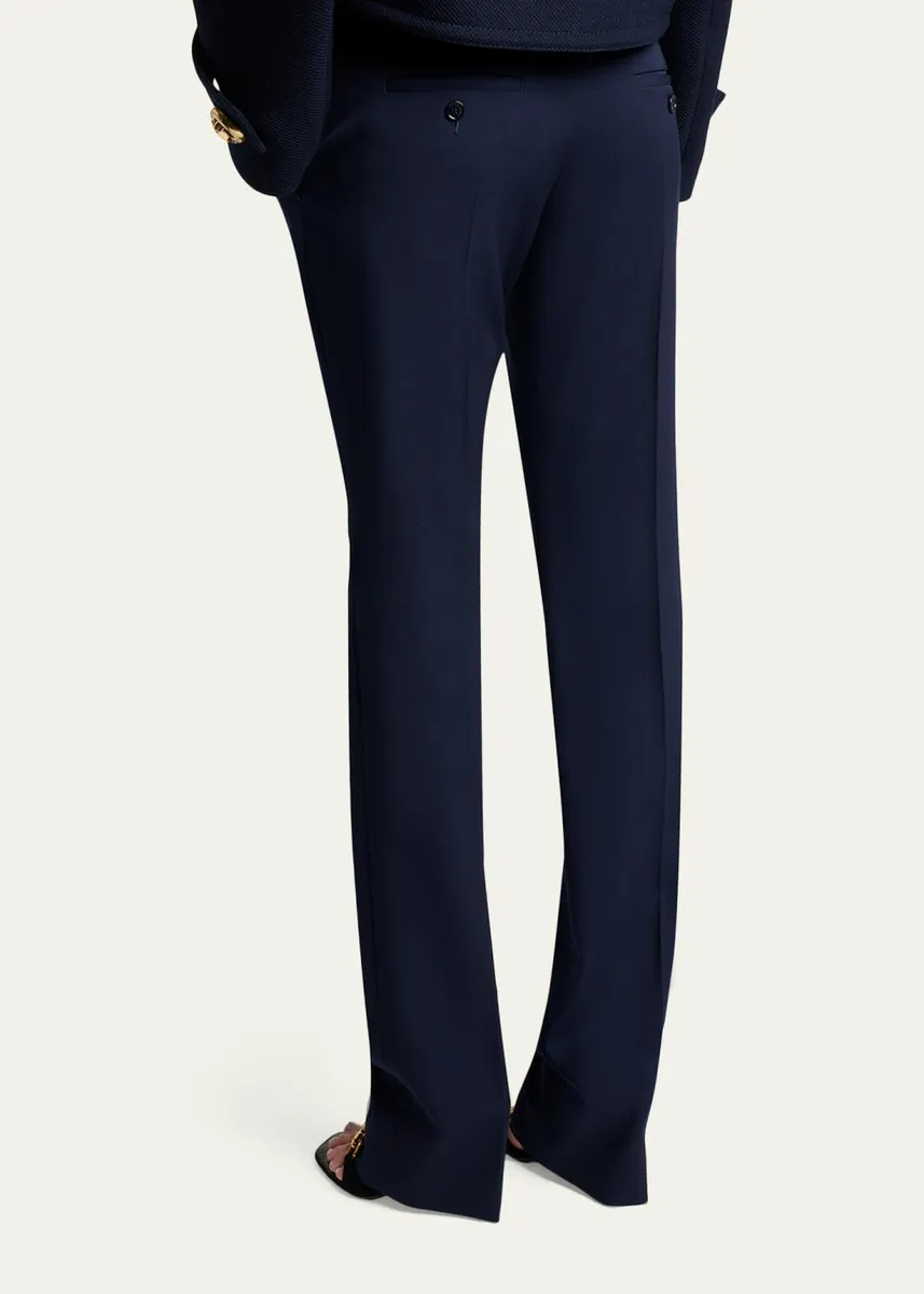 Balenciaga Barathea Wool Crepe Straight-Leg Trousers | Thumbnail 3 Balenciaga Barathea Wool Crepe Straight-Leg Trousers | Thumbnail 3