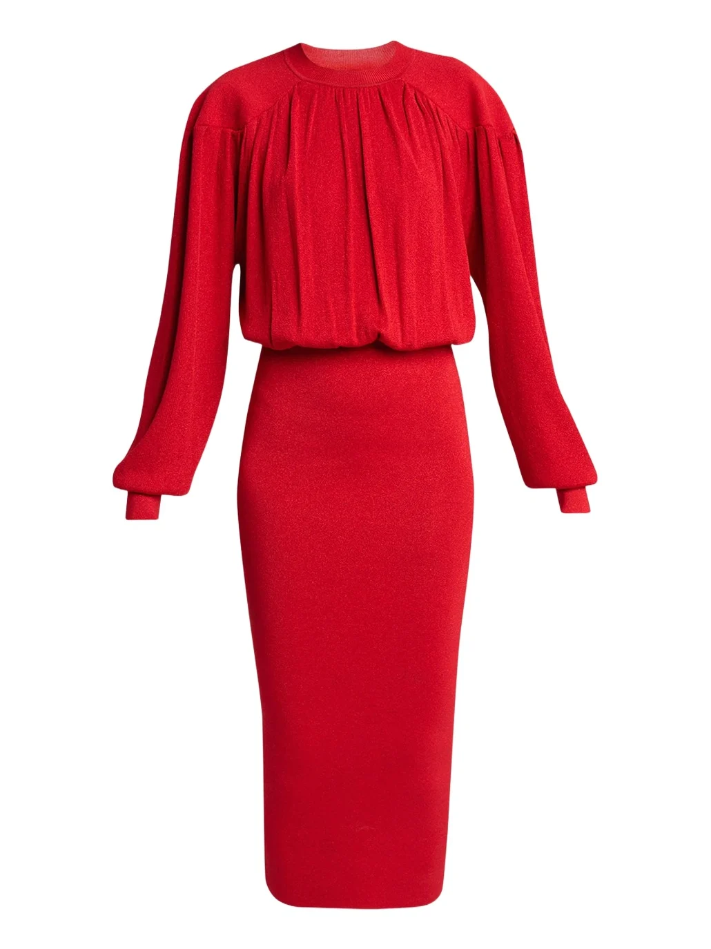 Aliza Shimmering Knit Long-Sleeve Midi Dress Aliza Shimmering Knit Long-Sleeve Midi Dress
