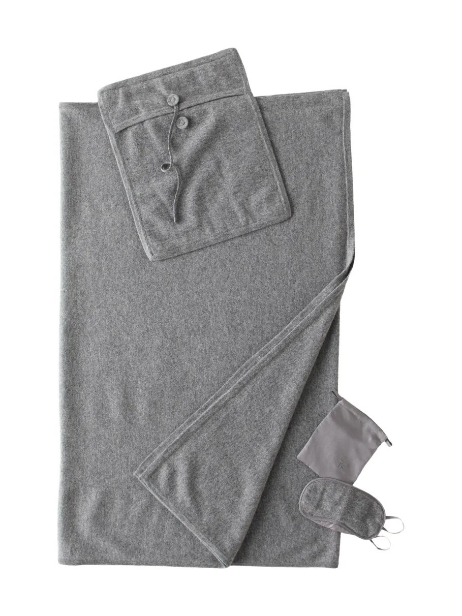 TSE Cashmere Cashmere Travel Blanket and Eye Mask Set