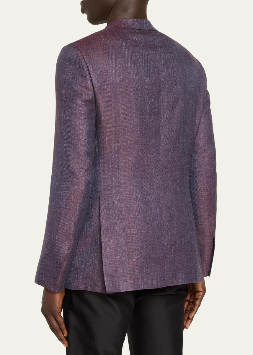 Brioni Men's Chevron Cashmere Single-Breasted Sport Coat | Thumbnail 3