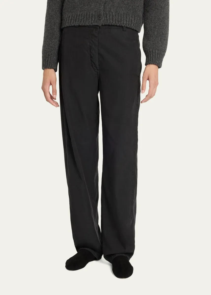 The Row Bayou Cotton Toile Barrel-Leg Pants | Thumbnail 4 The Row Bayou Cotton Toile Barrel-Leg Pants | Thumbnail 4