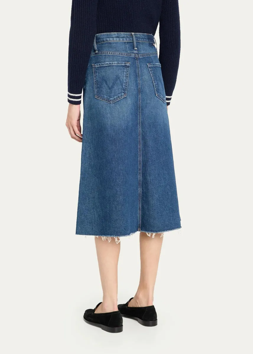 Mother The Circle Frayed Denim Midi Skirt | Thumbnail 3 Mother The Circle Frayed Denim Midi Skirt | Thumbnail 3