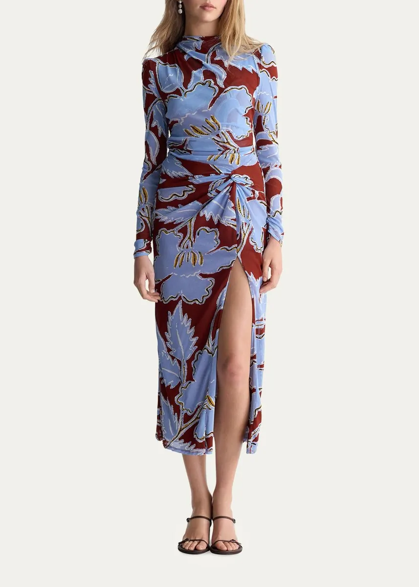 Diane von Furstenberg Amadis Floral-Print Mesh Midi Dress | Thumbnail 2 Diane von Furstenberg Amadis Floral-Print Mesh Midi Dress | Thumbnail 2