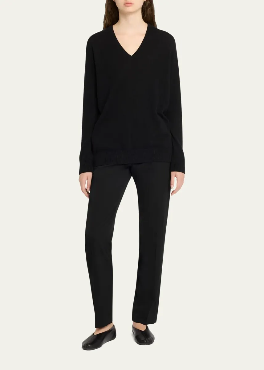 The Row Phora Lightweight Cashmere V-Neck Sweater | Thumbnail 2