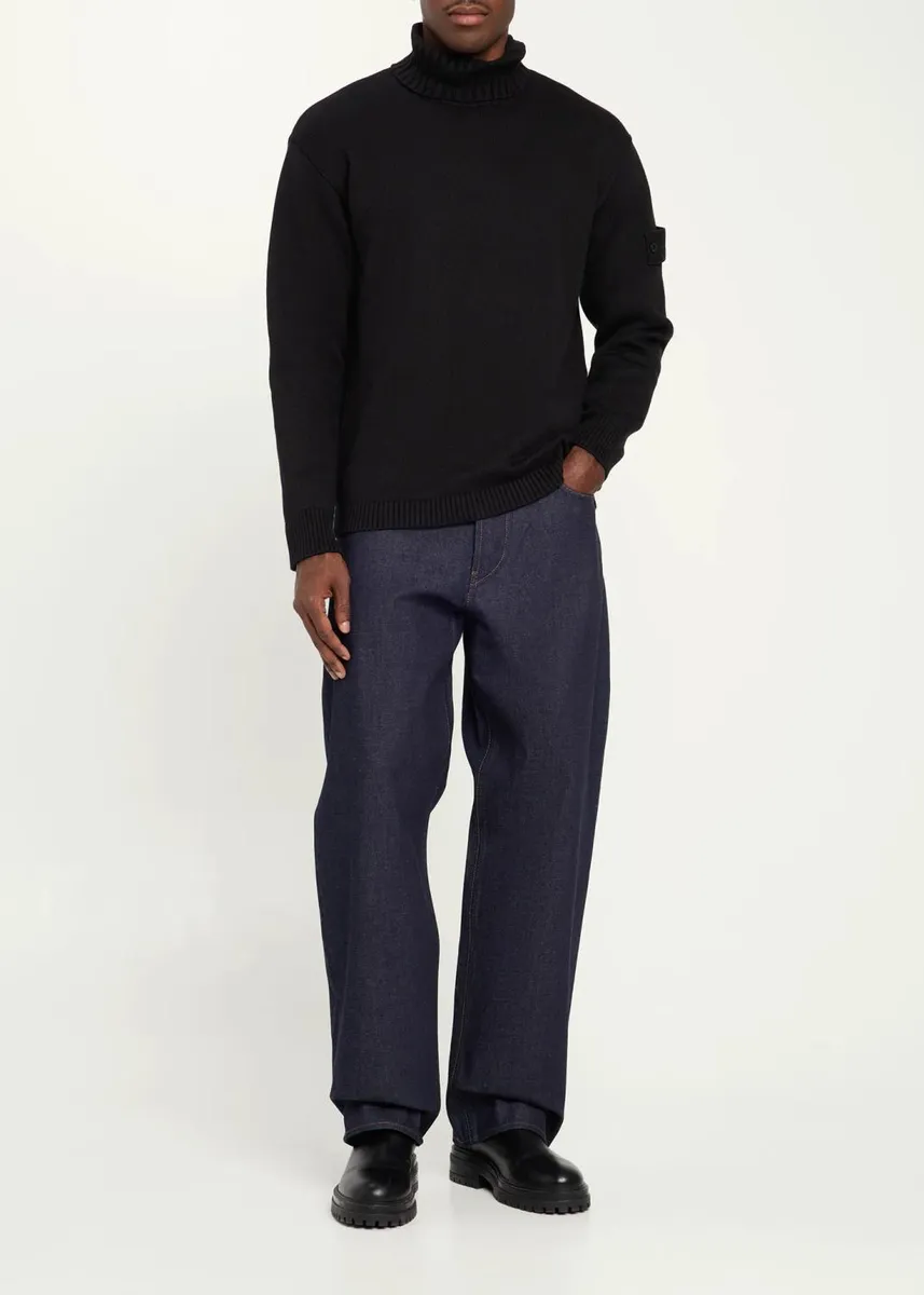 Stone Island Men's Cotton Ribbed Turtleneck Sweater | Thumbnail 2 Stone Island Men's Cotton Ribbed Turtleneck Sweater | Thumbnail 2