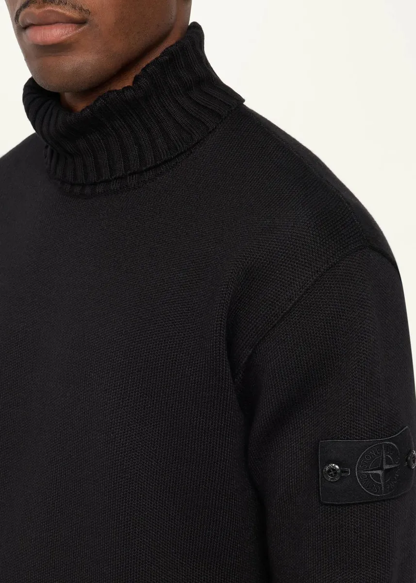 Stone Island Men's Cotton Ribbed Turtleneck Sweater | Thumbnail 5 Stone Island Men's Cotton Ribbed Turtleneck Sweater | Thumbnail 5