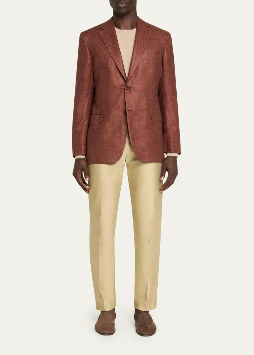 Brioni Men's Silk and Cashmere Prince of Wales Sport Coat | Thumbnail 2