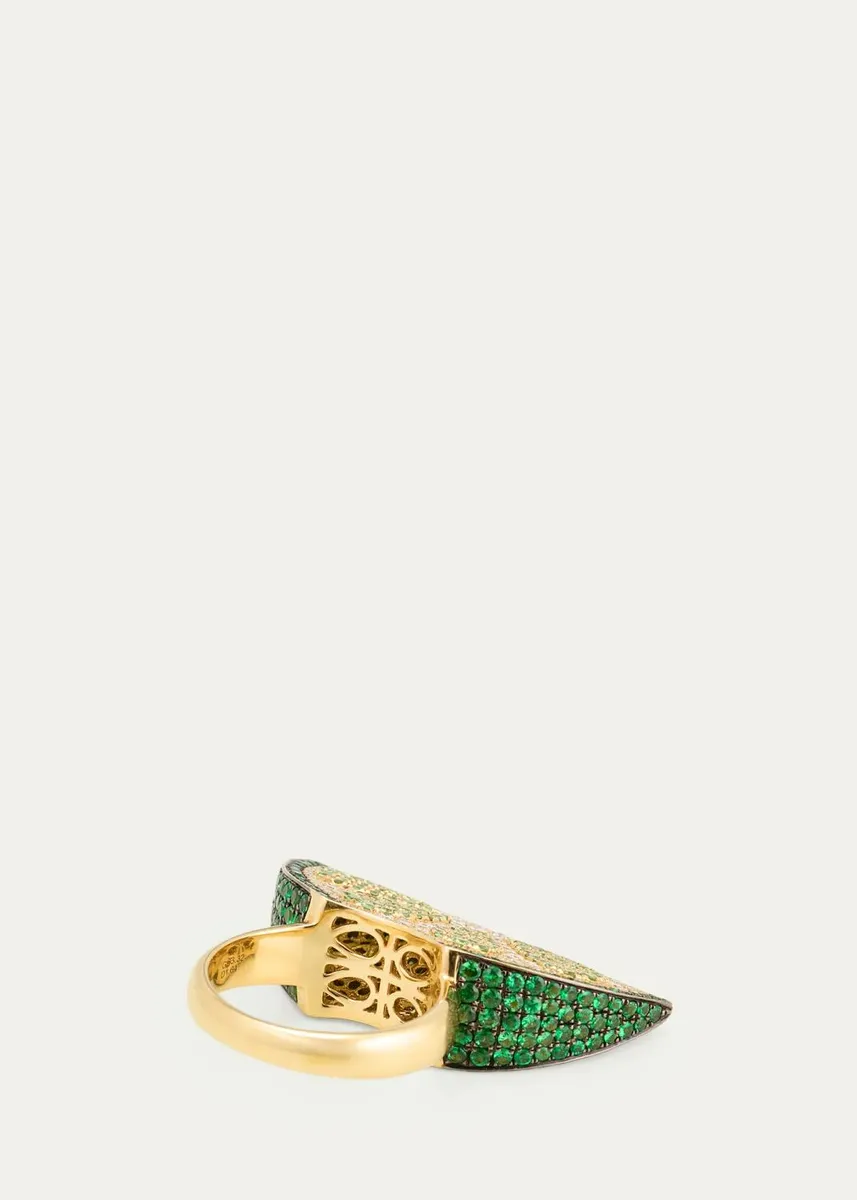 Mio Harutaka 18K Yellow Gold Diamond and Tsavorite Lime Ring | Thumbnail 3 Mio Harutaka 18K Yellow Gold Diamond and Tsavorite Lime Ring | Thumbnail 3
