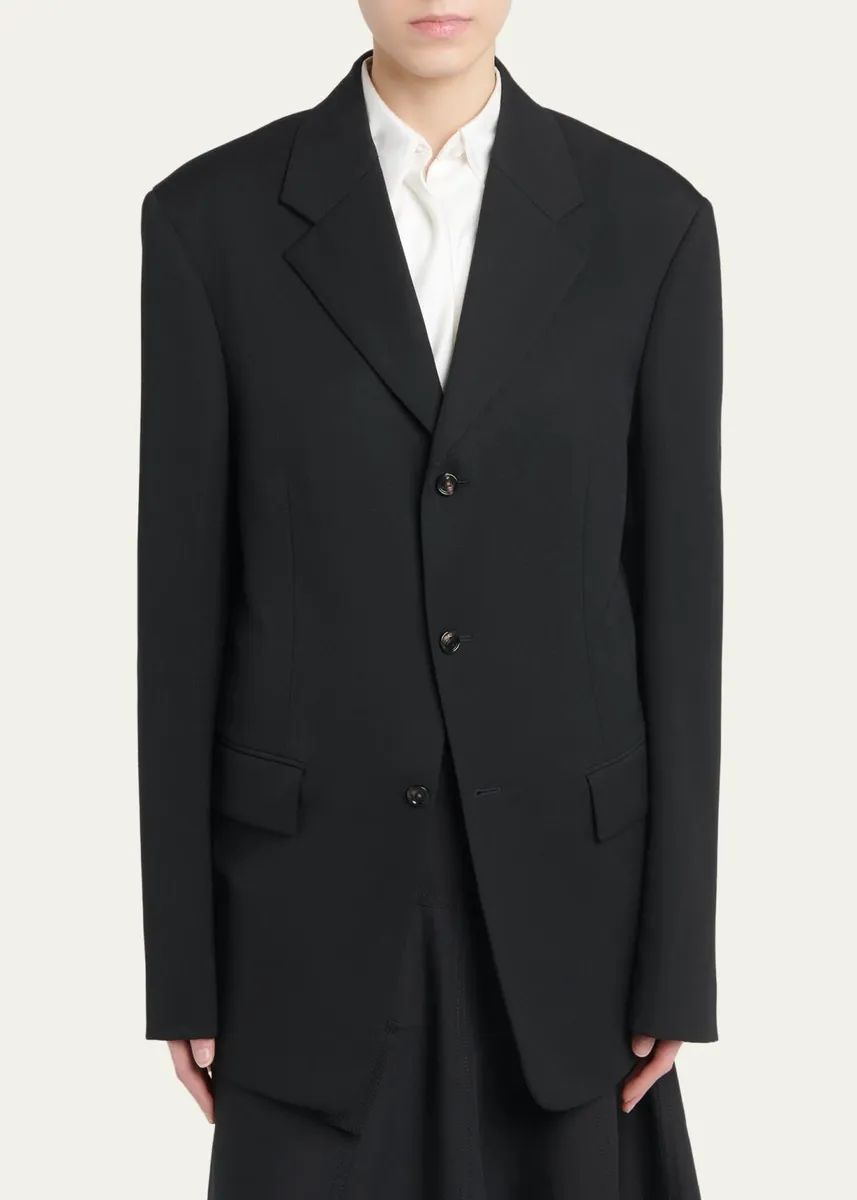 Bottega Veneta Oversized Single-Breasted Wool Blazer | Thumbnail 4 Bottega Veneta Oversized Single-Breasted Wool Blazer | Thumbnail 4