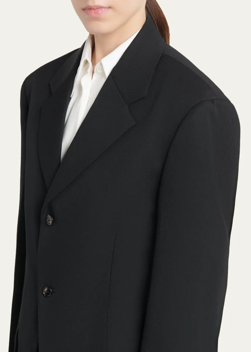 Bottega Veneta Oversized Single-Breasted Wool Blazer | Thumbnail 5 Bottega Veneta Oversized Single-Breasted Wool Blazer | Thumbnail 5