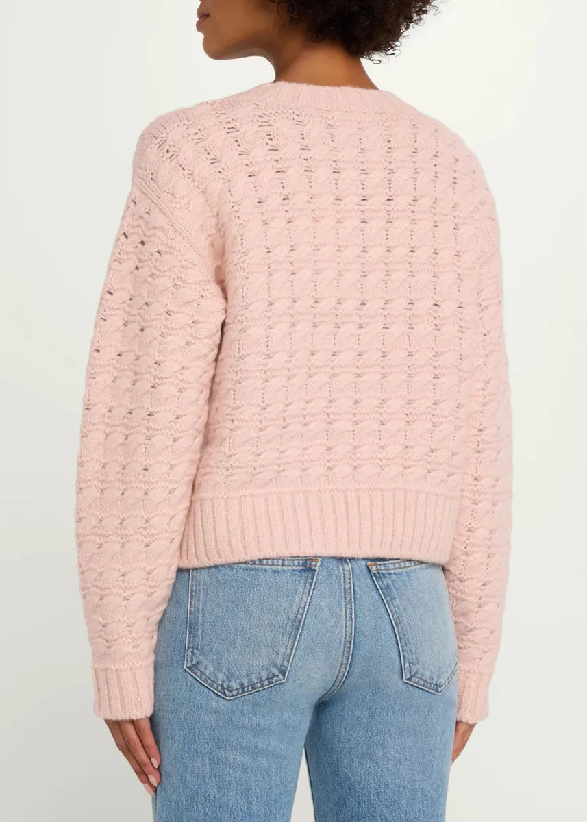 LoveShackFancy Quimby Ribbon Lace-Up Pullover Sweater | Thumbnail 3 LoveShackFancy Quimby Ribbon Lace-Up Pullover Sweater | Thumbnail 3