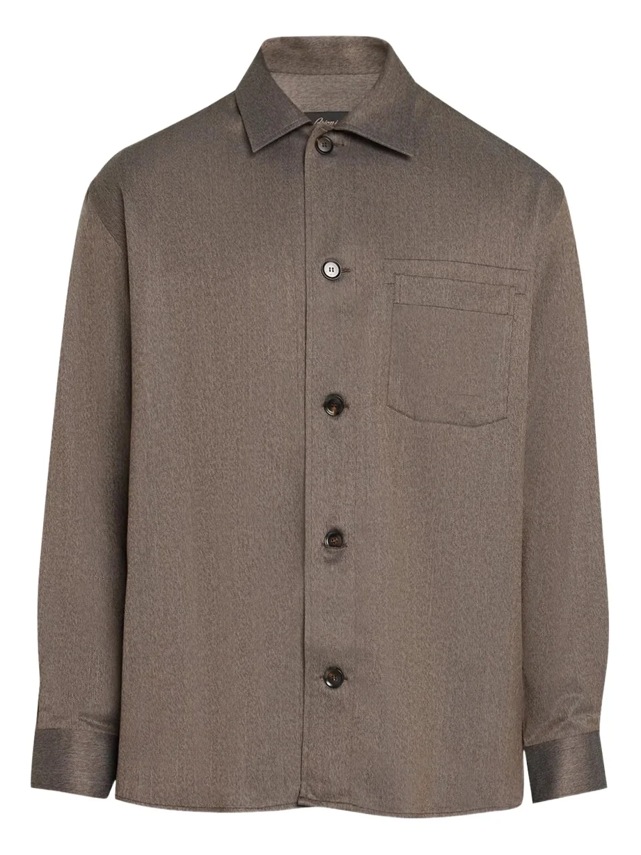 Brioni Men's Mouline Gabardine Overshirt