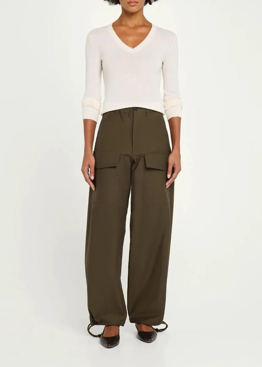 JW Anderson Parachute Drawstring Barrel-Leg Track Cargo Pants | Thumbnail 2