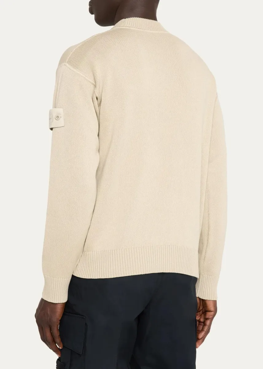 Stone Island Men's Cotton and Cashmere Crewneck Sweater | Thumbnail 3 Stone Island Men's Cotton and Cashmere Crewneck Sweater | Thumbnail 3