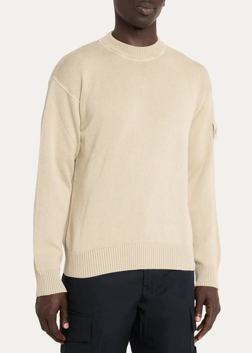 Stone Island Men's Cotton and Cashmere Crewneck Sweater | Thumbnail 4 Stone Island Men's Cotton and Cashmere Crewneck Sweater | Thumbnail 4