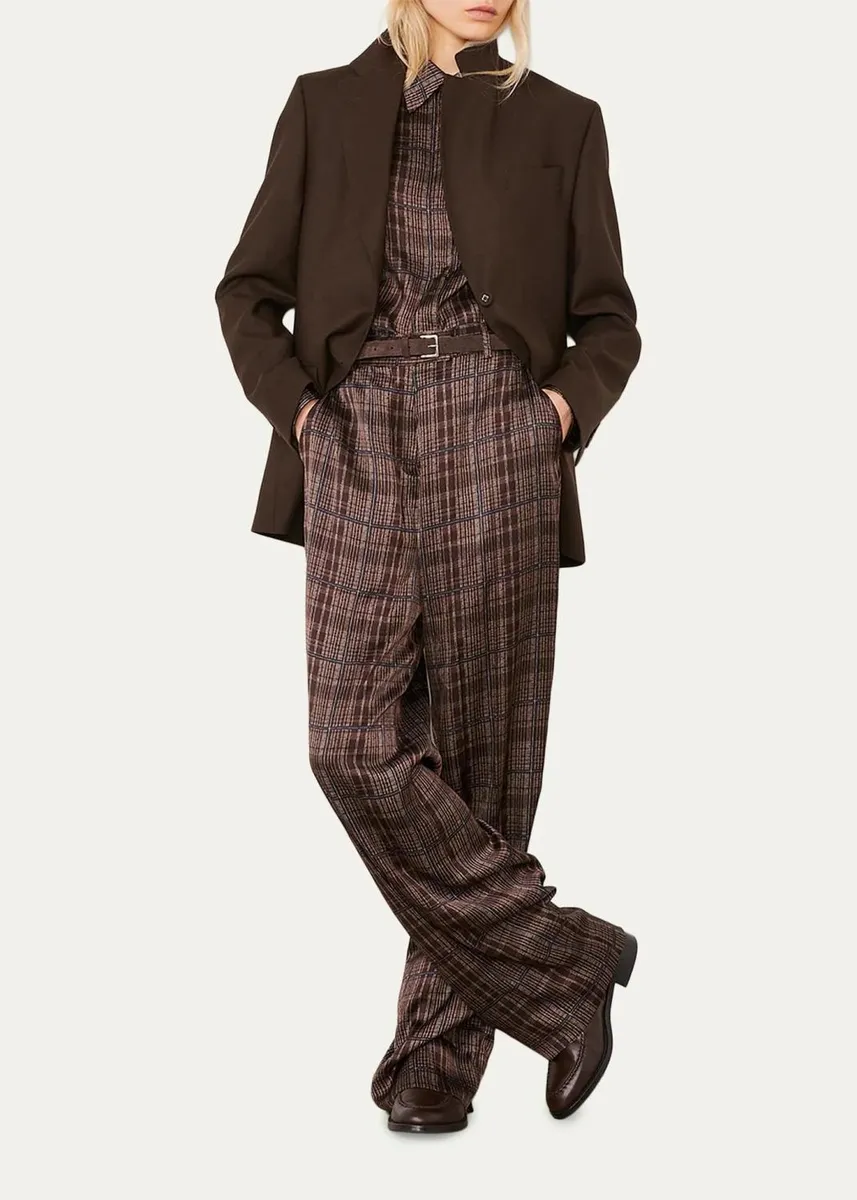 OFFICINE GÉNÉRALE Checked Wide-Leg Pants | Thumbnail 2 OFFICINE GÉNÉRALE Checked Wide-Leg Pants | Thumbnail 2