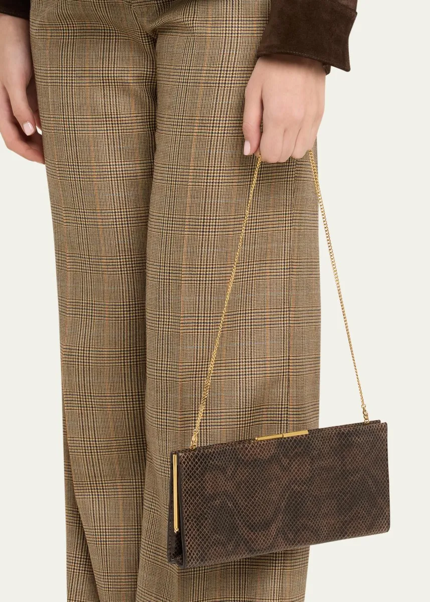 Nili Lotan Anjelica Snakeskin-Embossed Leather Clutch Bag | Thumbnail 2 Nili Lotan Anjelica Snakeskin-Embossed Leather Clutch Bag | Thumbnail 2