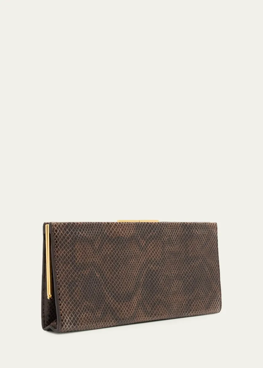 Nili Lotan Anjelica Snakeskin-Embossed Leather Clutch Bag | Thumbnail 3 Nili Lotan Anjelica Snakeskin-Embossed Leather Clutch Bag | Thumbnail 3