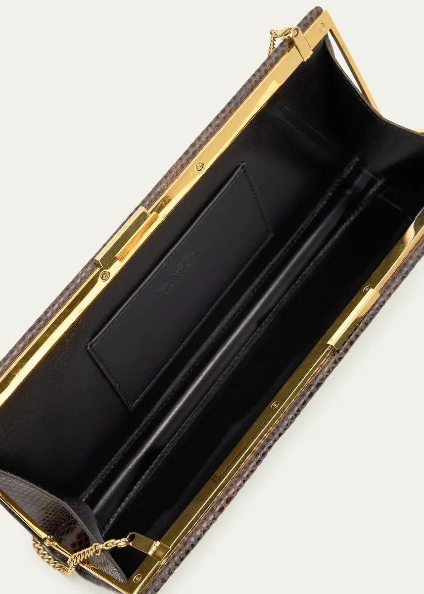 Nili Lotan Anjelica Snakeskin-Embossed Leather Clutch Bag | Thumbnail 4 Nili Lotan Anjelica Snakeskin-Embossed Leather Clutch Bag | Thumbnail 4