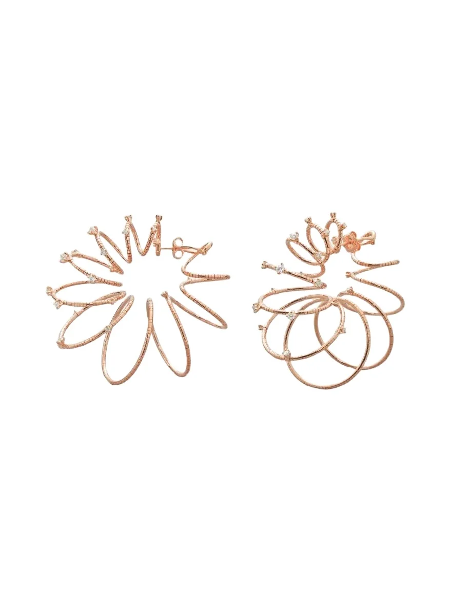 MATTIA CIELO 18K Gold and Titanium Coiled Diamond Hoop Earrings