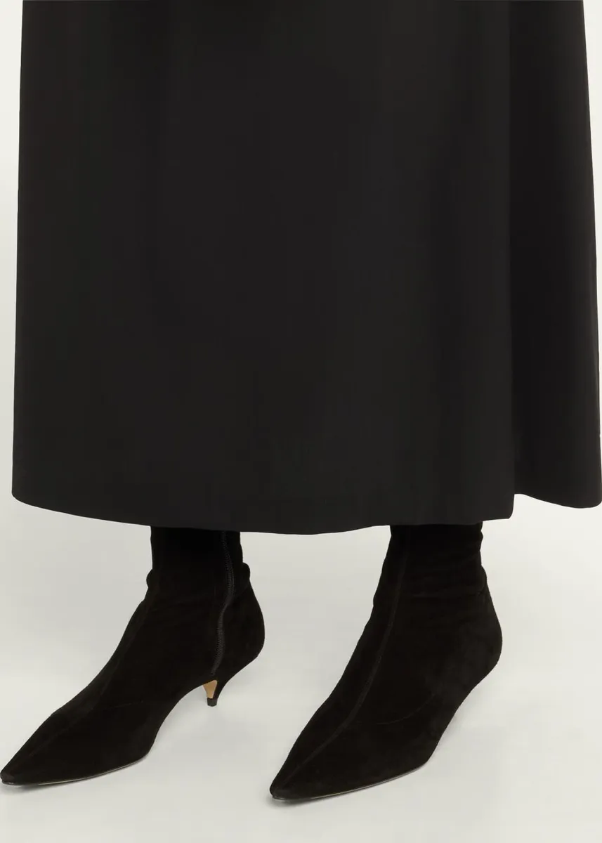 The Row Liisa Suede Kitten-Heel Booties | Thumbnail 2 The Row Liisa Suede Kitten-Heel Booties | Thumbnail 2