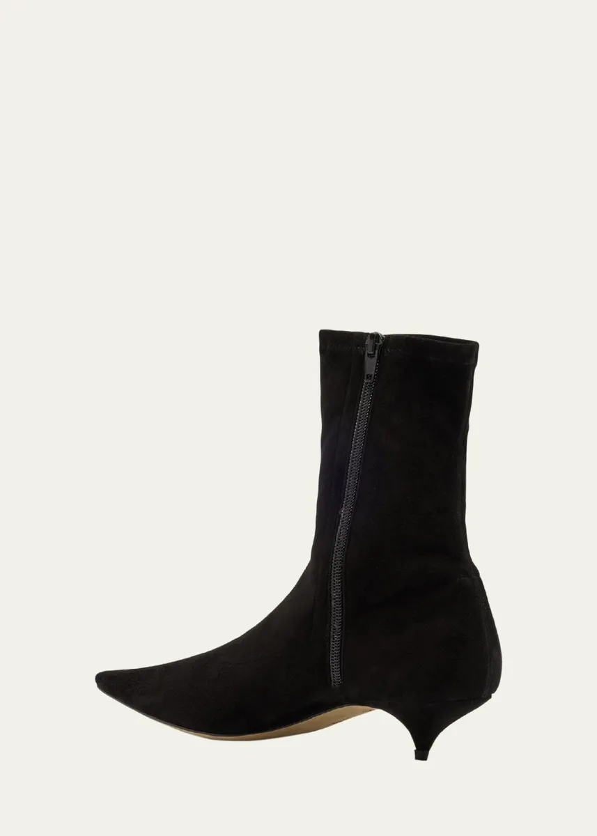 The Row Liisa Suede Kitten-Heel Booties | Thumbnail 4 The Row Liisa Suede Kitten-Heel Booties | Thumbnail 4