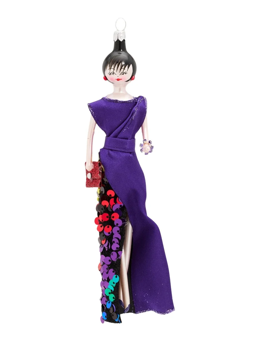 Lady In Sequined Gown Glass Ornament Lady In Sequined Gown Glass Ornament