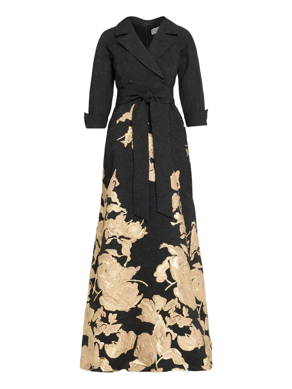 Metallic Floral Jacquard Shirt Gown Metallic Floral Jacquard Shirt Gown