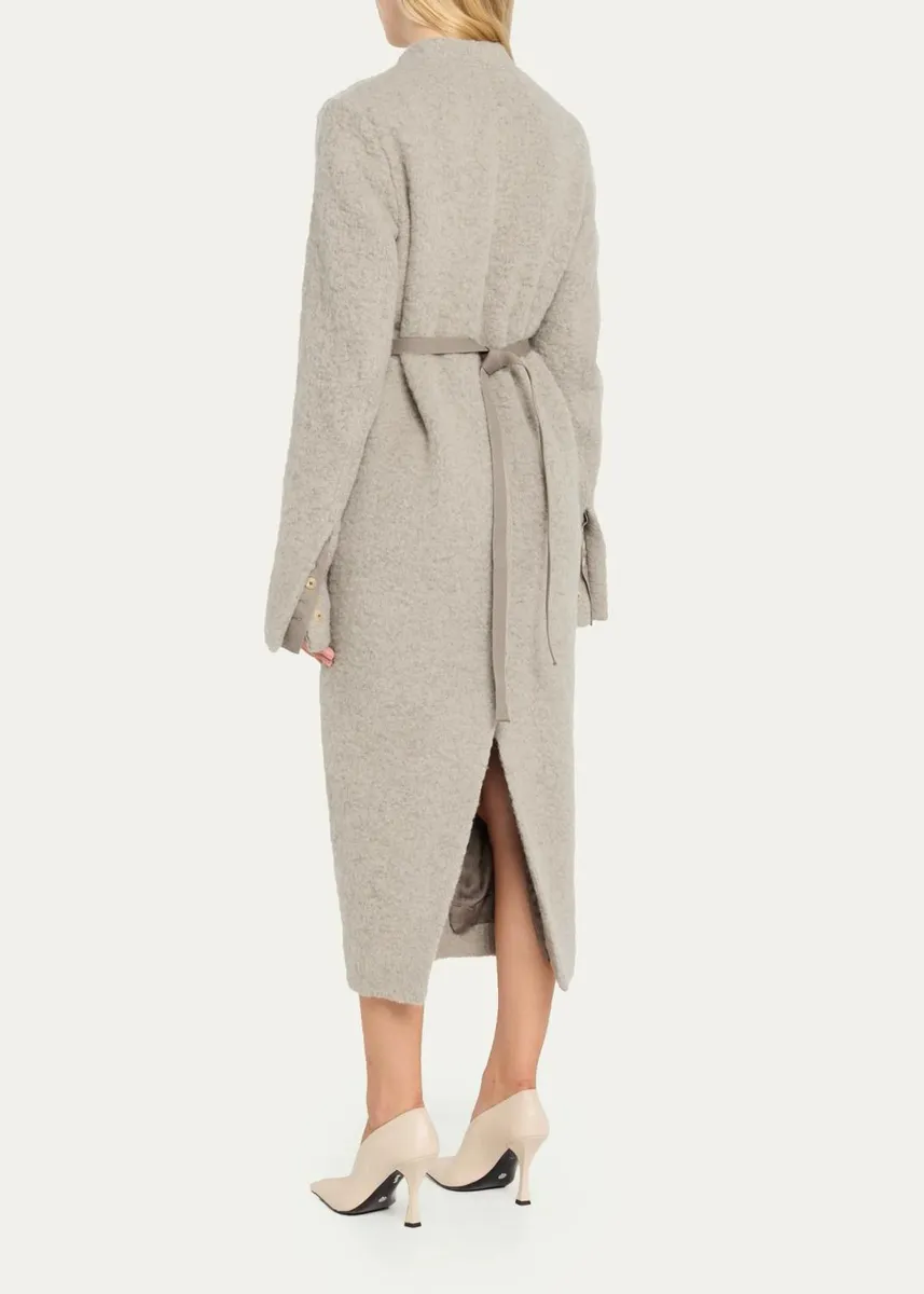Rick Owens Soft Alpaca-Blend Cyclops Long Wrap Coat | Thumbnail 3