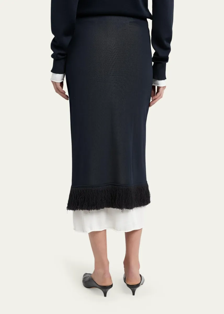 Bottega Veneta Colorblock Layered Fringe Midi Skirt | Thumbnail 3 Bottega Veneta Colorblock Layered Fringe Midi Skirt | Thumbnail 3