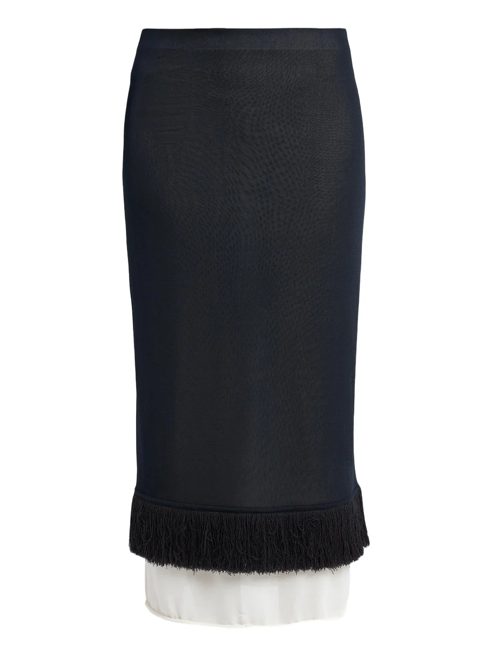 Colorblock Layered Fringe Midi Skirt