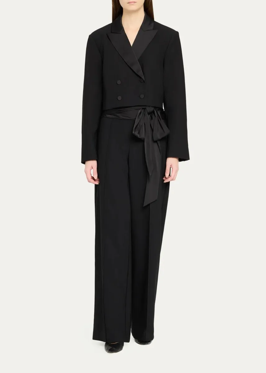 Cinq à Sept Romilly Cropped Tuxedo Jacket | Thumbnail 2 Cinq à Sept Romilly Cropped Tuxedo Jacket | Thumbnail 2