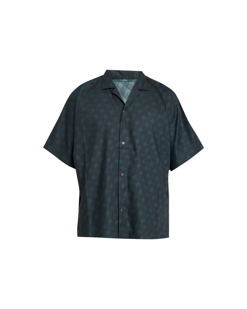 IM MEN Men's Check Cotton-Blend Camp Shirt | Thumbnail 2 IM MEN Men's Check Cotton-Blend Camp Shirt | Thumbnail 2