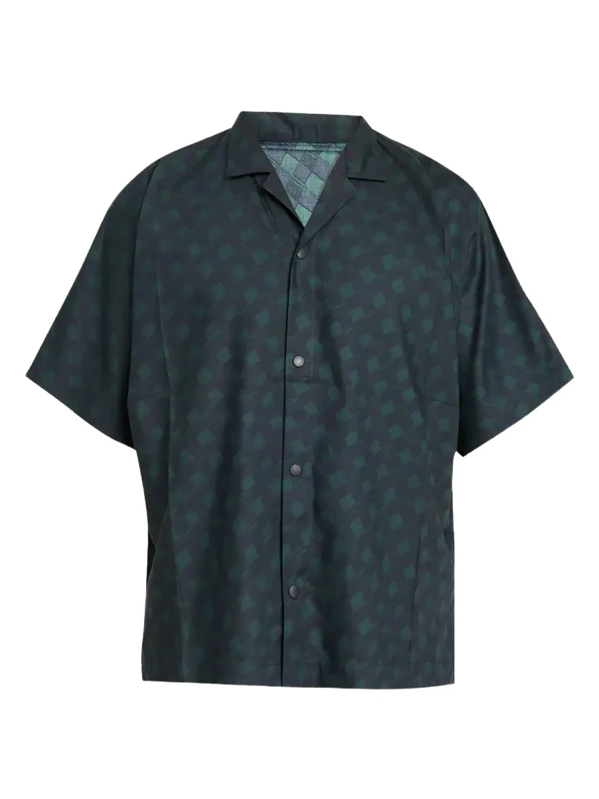 IM MEN Men's Check Cotton-Blend Camp Shirt